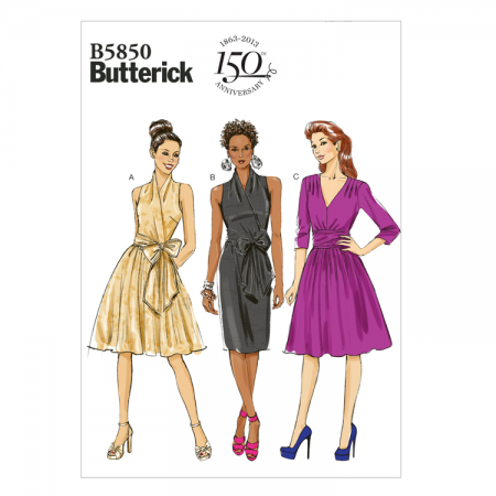 Patron Butterick 5850 - Robe de soirée à nouée