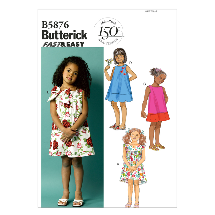 Patron Butterick 5876 - Robe sans manches enfant