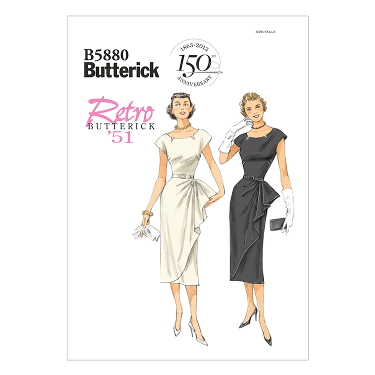 Patron Butterick 5880 - Robe rétro années 50