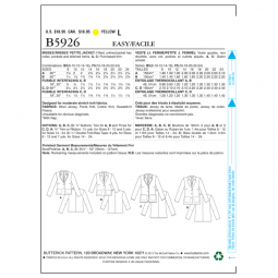 Patron Butterick 5926 - Veste blazer