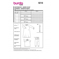 Burda 9218 - Vêtements de nuit