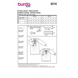 Burda 9216 - Robe, blouse romantique