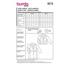 Burda 9215 - Veste et manteau col tailleur