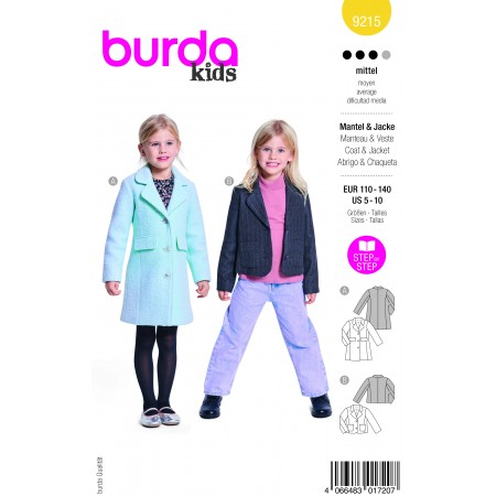 Burda 9215 - Veste et manteau col tailleur