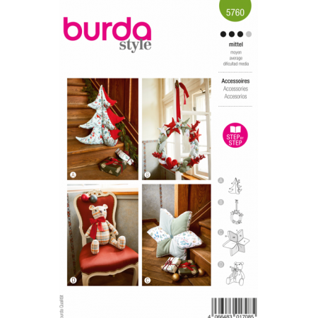 Burda 5760 - Coussin et décoration de Noël