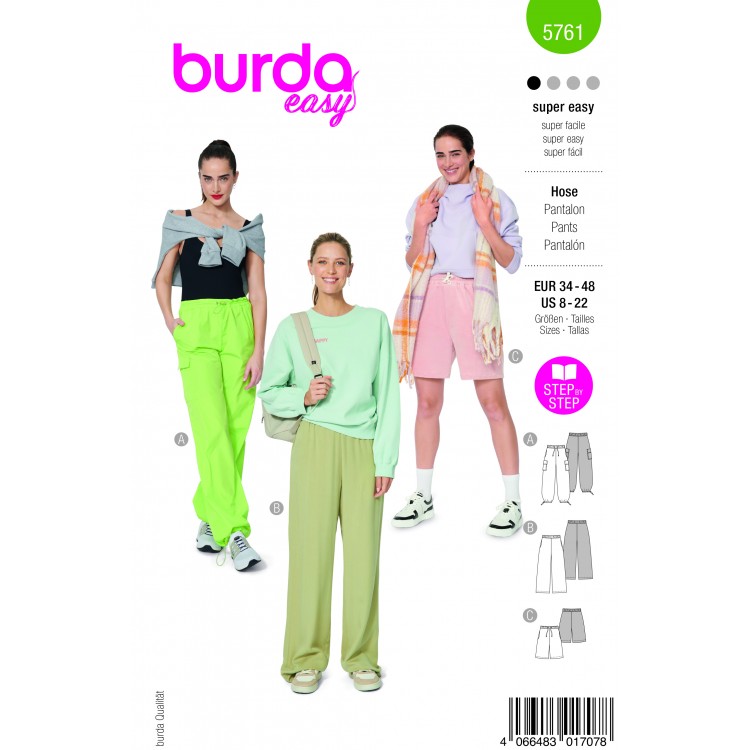 Burda 5761 - Pantalon et short de sport