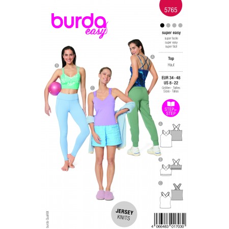 Burda 5765 - Haut de sport avec bretelles croisées