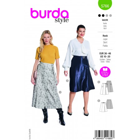 Burda 5766 - Jupe à pan et ceinture intégrée