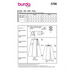 Burda 5766 - Jupe à pan et ceinture intégrée