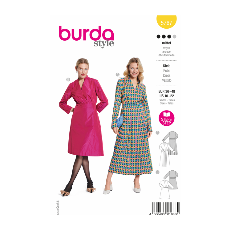 Patron Burda 5767 - Robe longue à col dégagé