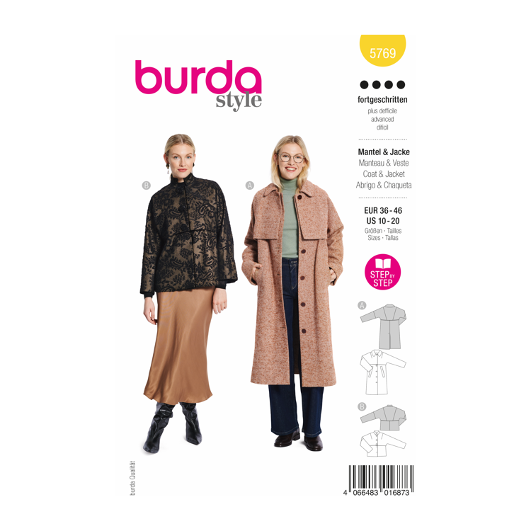 Patron Burda 5769 - Cape façon trench-coat