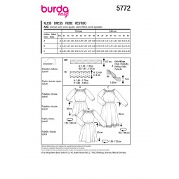 Patron Burda 5772 - Robe à fentes aux épaules