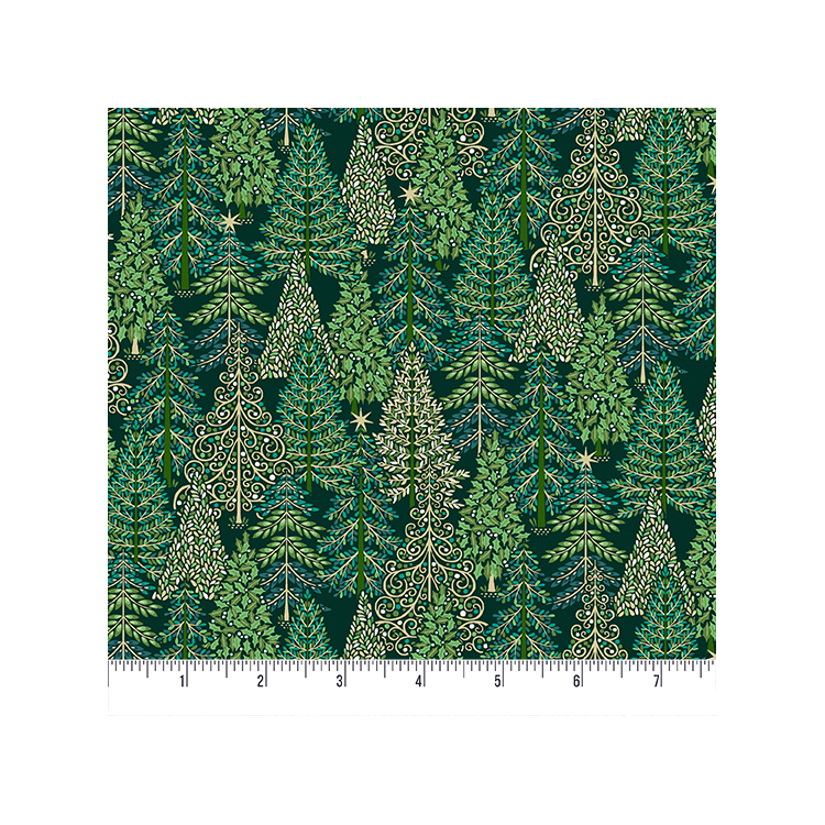 Tissu Noël - Enchanted forest green