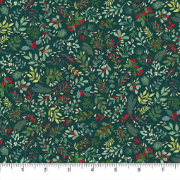 Tissu Noël - Enchanted Foliage Dark Green