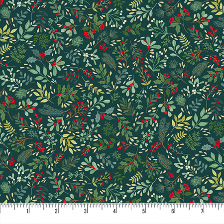 Tissu Noël - Enchanted Foliage Dark Green