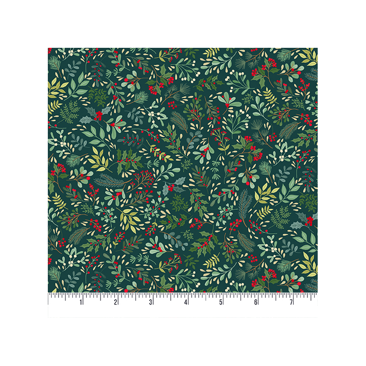 Tissu Noël - Enchanted Foliage Dark Green