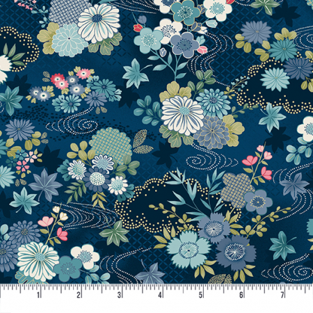 Tissu japonais - Kasumi indigo