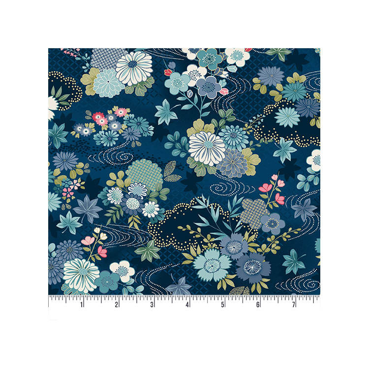 Tissu japonais - Kasumi indigo