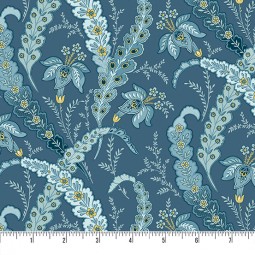 Tissu Edita Sittar - Beach house - Ribbon grass blue