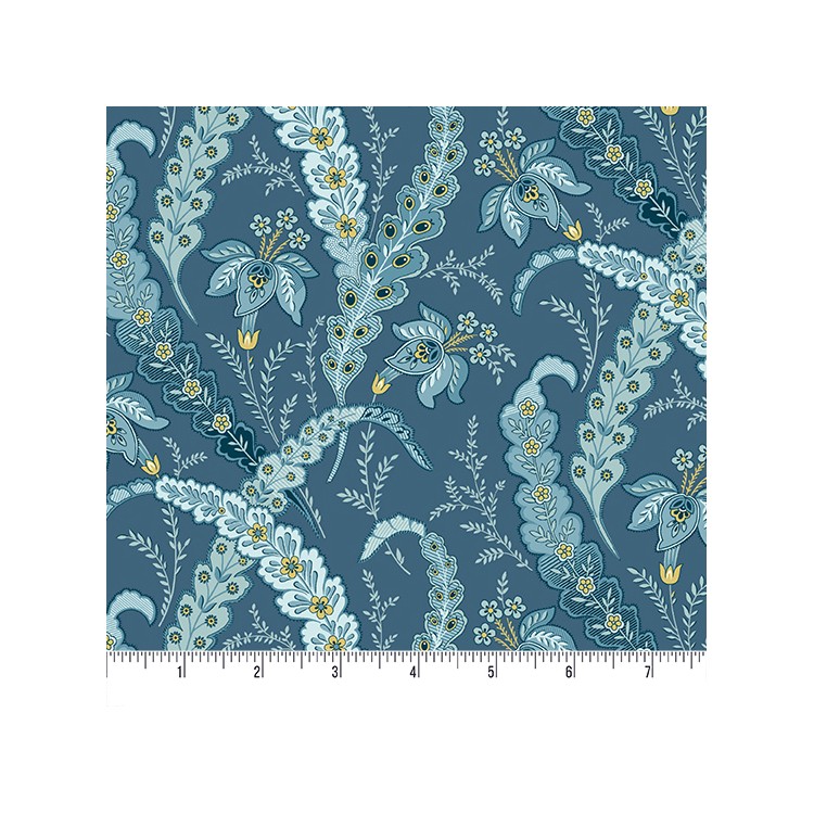 Tissu Edita Sittar - Beach house - Ribbon grass blue