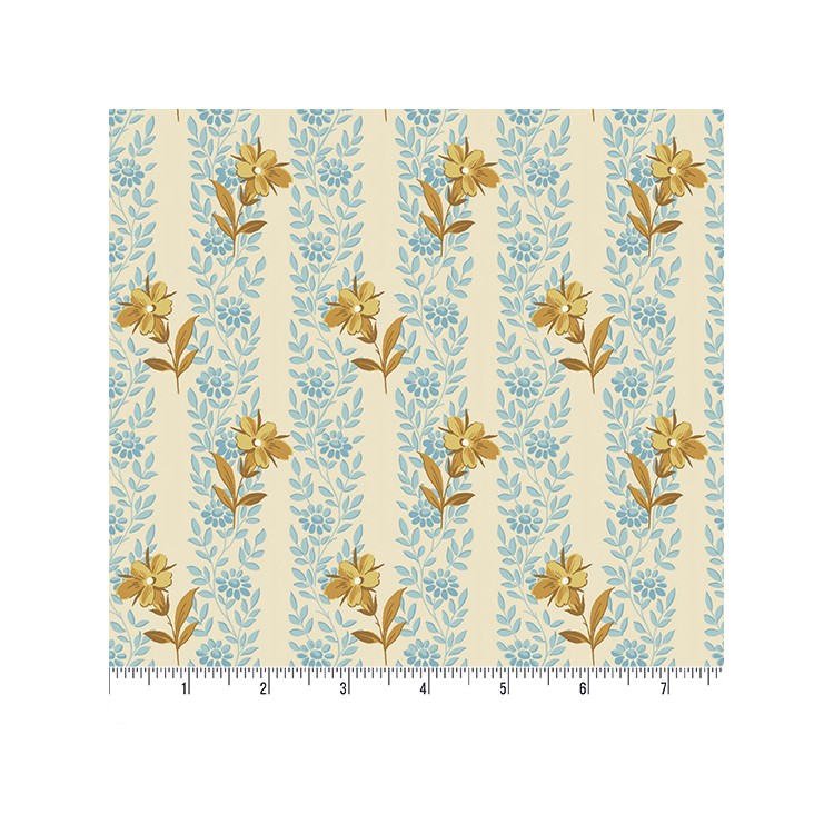 Tissu Edita Sittar - Beach house - Blue poppy sand