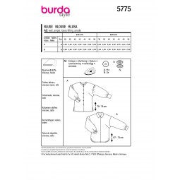 Patron Burda 5775 - Blouse et chemise à épaule tombante