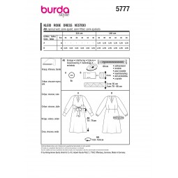 Patron Burda 5777 - Robe ceinturée et col V