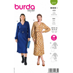 Patron Burda 5777 - Robe ceinturée et col V