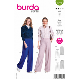 Patron Burda 5778 - Pantalon jambes évasées à taille élastiquée