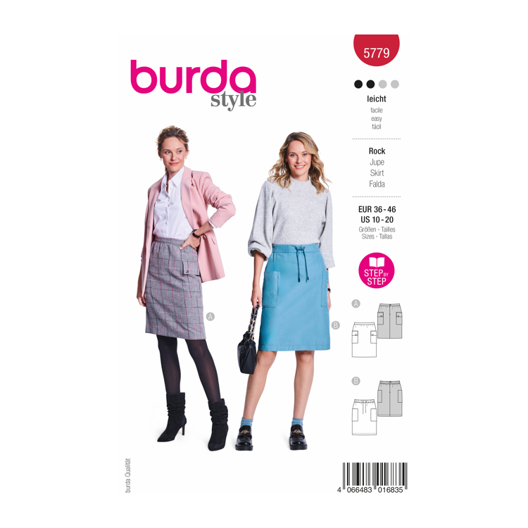 Patron Burda 5779 - Jupe crayon à poches cargo