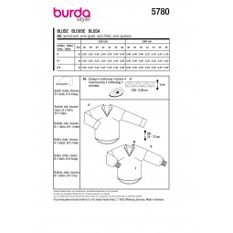 Patron Burda 5780 - Chemisier à encolure raffinée