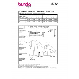 Patron Burda 5782 - Tunique ou robe à pli creux