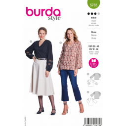 Patron Burda 5785 - Blouse à plis en tête de manches