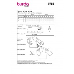 Patron Burda 5785 - Blouse à plis en tête de manches