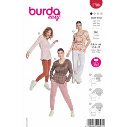 Patron Burda 5786 - T-shirt à taille élastiquée