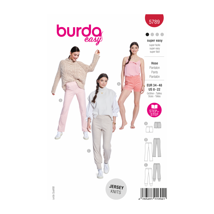 Patron Burda 5789 - Pantalon et short douillet