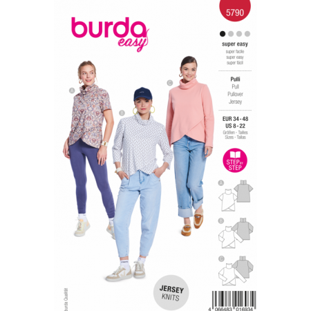 Patron Burda 5790 - T-shirt à devant croisé