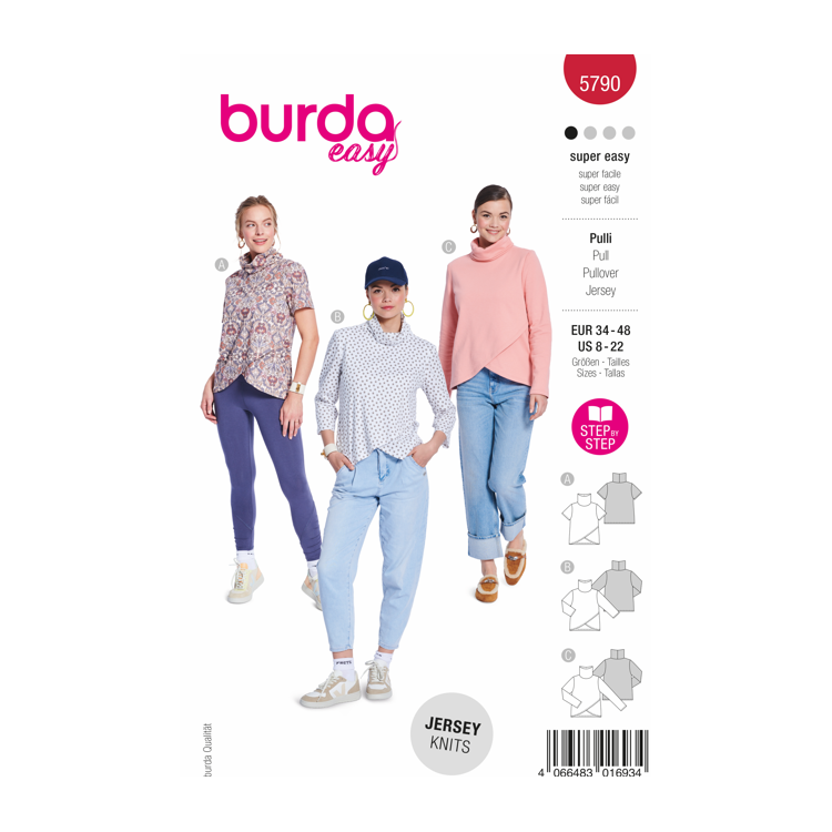 Patron Burda 5790 - T-shirt à devant croisé