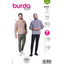 Patron Burda 5791 - Pull col zippé et poches