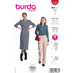 Patron Burda 5792 - Robe et t-shirt fourreau col zippé