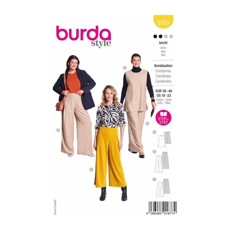 Patron Burda 5793 - Ensemble pantalon large et tunique