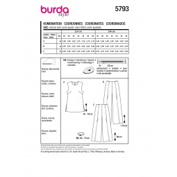 Patron Burda 5793 - Ensemble pantalon large et tunique