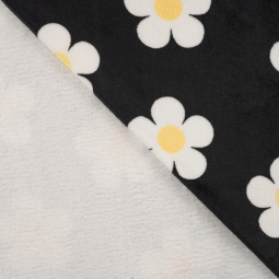 Tissu polaire douce - Flower black