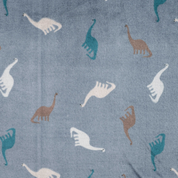 Tissu polaire douce - Dino's dusty blue