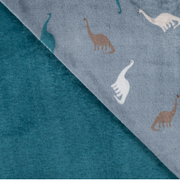 Tissu polaire douce - Dino's dusty blue