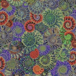 Tissu Kaffe Fassett - Ammonites dark