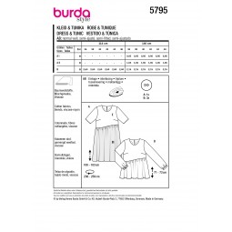 Patron Burda 5795 - Blouse et robe à basque asymétrique