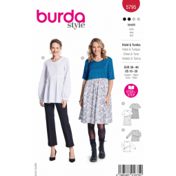 Patron Burda 5795 - Blouse et robe à basque asymétrique