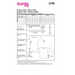 Patron Burda 5796 - Pull et robe à épaules tombantes