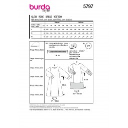 Patron Burda 5797 - Robe longueur genoux et découpe princesse